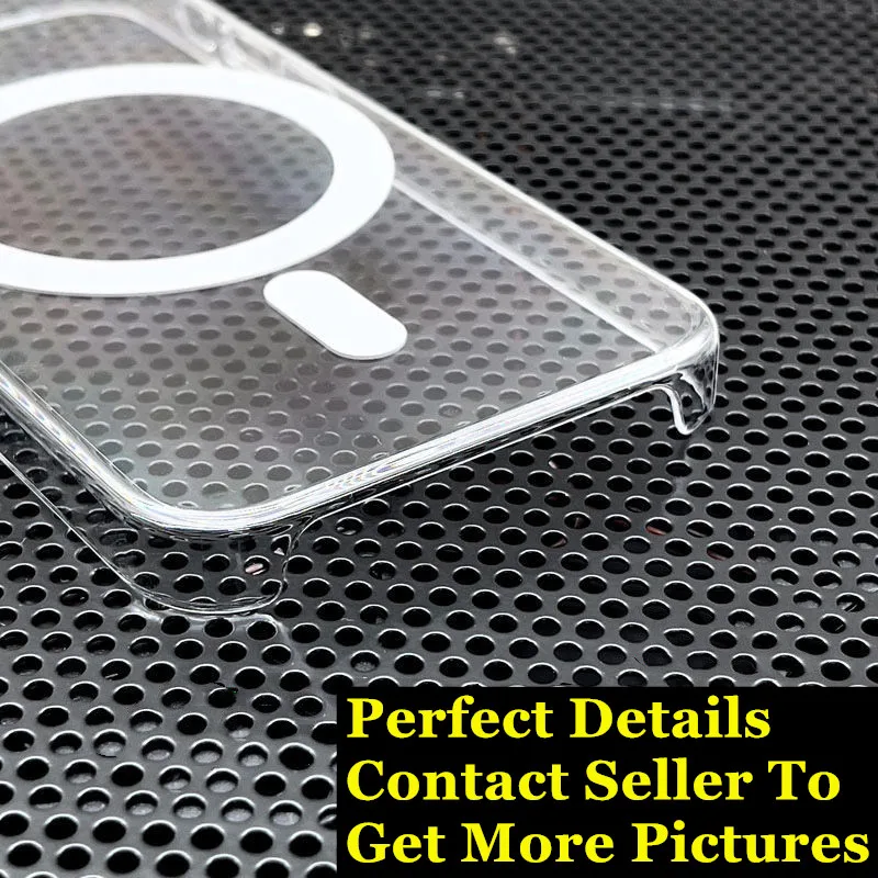 Official Original Transparent Phone Case For iPhone 14Pro 14Max 14 Pro Max Magsafin Magnetic Hard PC Shockproof Clear Back Cover