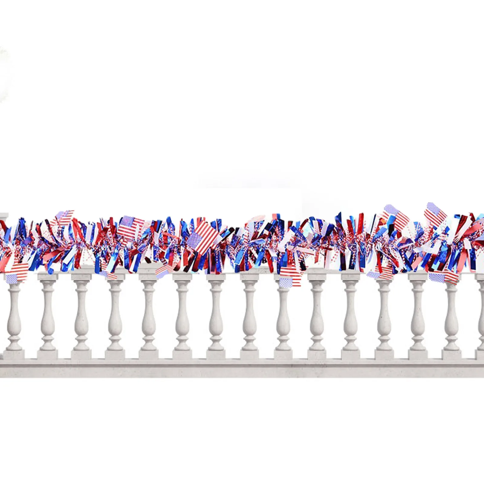 

American Independence Day Patriotic Garland Decorations Holiday Arrangement American Flag Decorative Color Stripes 19.6 Feet