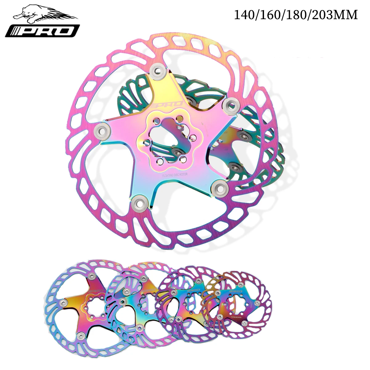 IIIPRO MTB Цветной плавающий диск 140 мм 160 180 203 для горного шоссейного велосипеда с