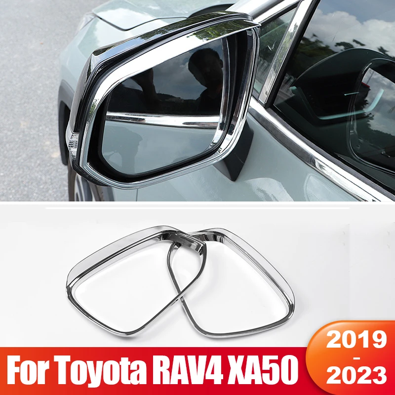 

For Toyota RAV4 2019 2020 2021 2022 2023 RAV 4 XA50 Hybrid Car Rearview Mirror Eyebrow Rainproof Rain Trims Cover Accessories