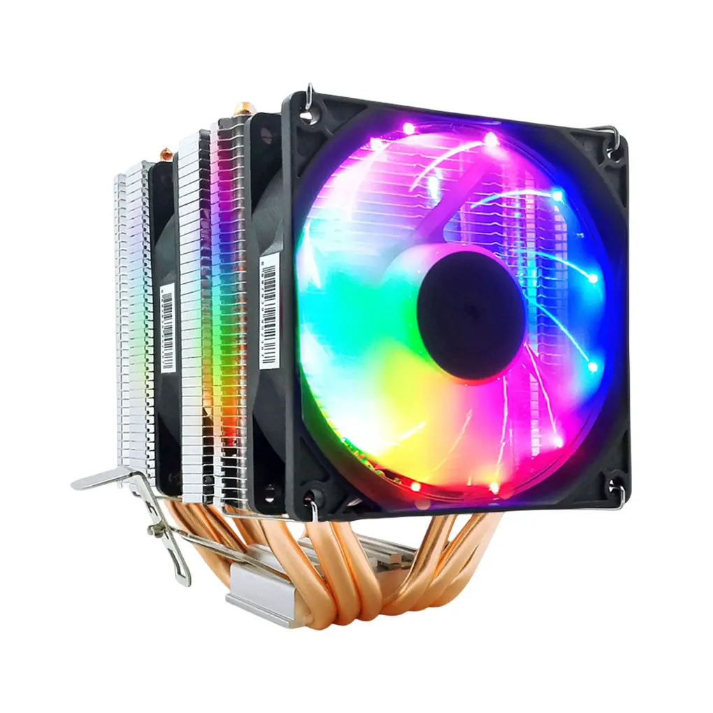 

4-Pin Heating Pipe CPU Cooler Cooling Fan Air-cooled Radiator Silent Quiet Processor Light Effect for Professionals