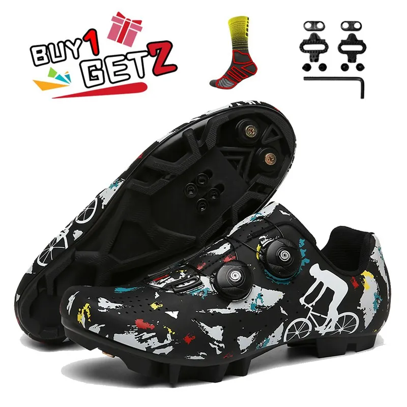 Купи Hot Style MTB Flat Cycling Shoes Men Outdoor Racing Road Bike SPD Cleat Shoes Professional Self-Locking Bicycle Sneakers Unisex за 846 рублей в магазине AliExpress