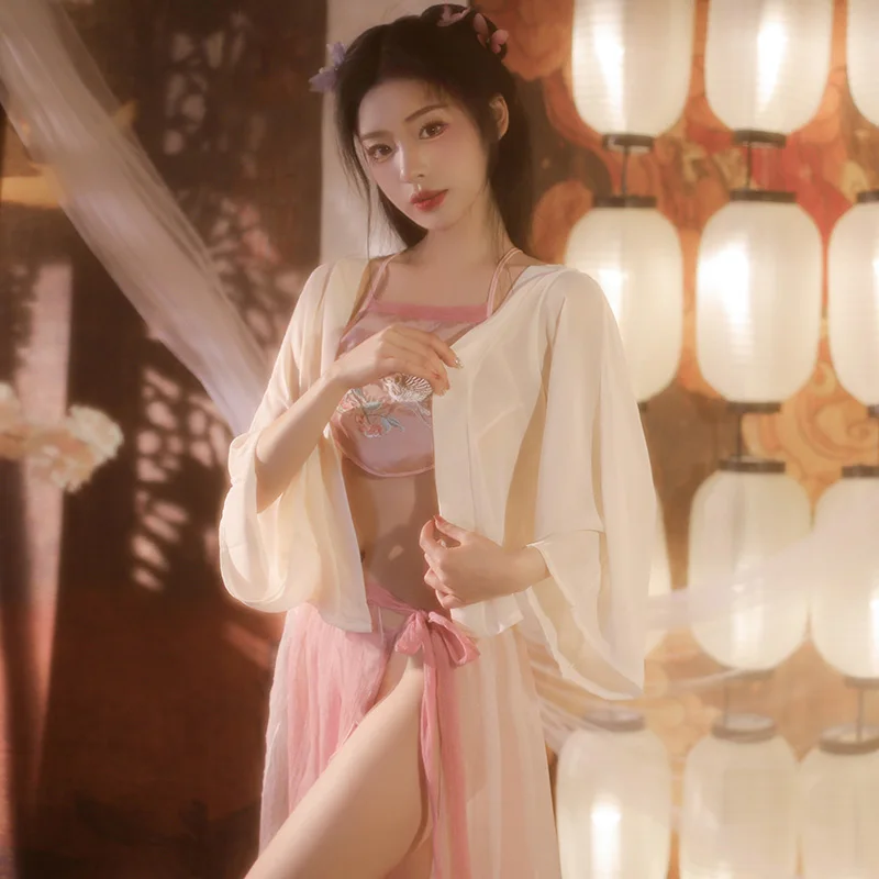 

Hanbok Female Summer Ancient Tulle Embroidered Flying Fairy Exotic Clothing Chinese Traditional Improved Hanbok Hanfu Dress