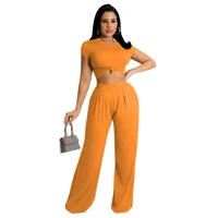 casaul women tracksuit two piece set shirt and long pant solid color sportsuit matching set clothes for women outfit