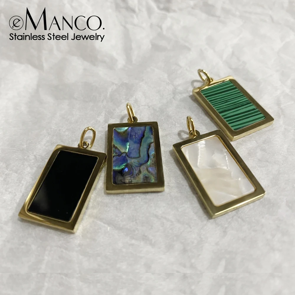 

EManco, винтажная Классическая прямоугольная подвеска, Очаровательная подвеска для мужчин, «сделай сам», модный брелок из нержавеющей стали, Женские Ювелирные изделия