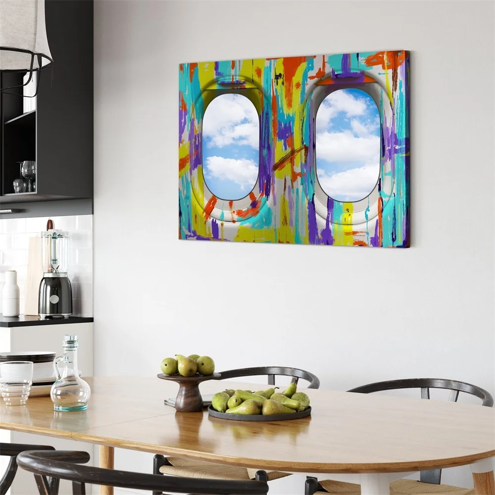 Абстрактные постеры с изображением окна и неба Картина на холсте Современная