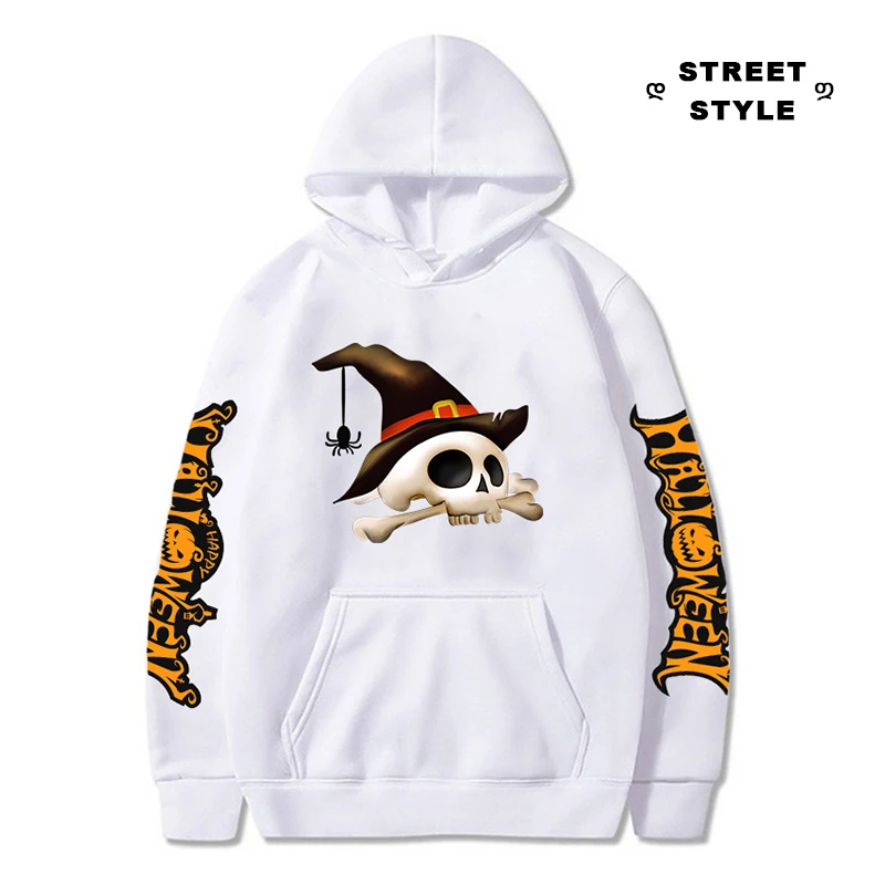 

Halloween Sweatshirt Harajuku Cool Skull Funny Graphic Hoodies for Men Women Loose Pullover Autumn & Winter Crewneck Sweatshirts