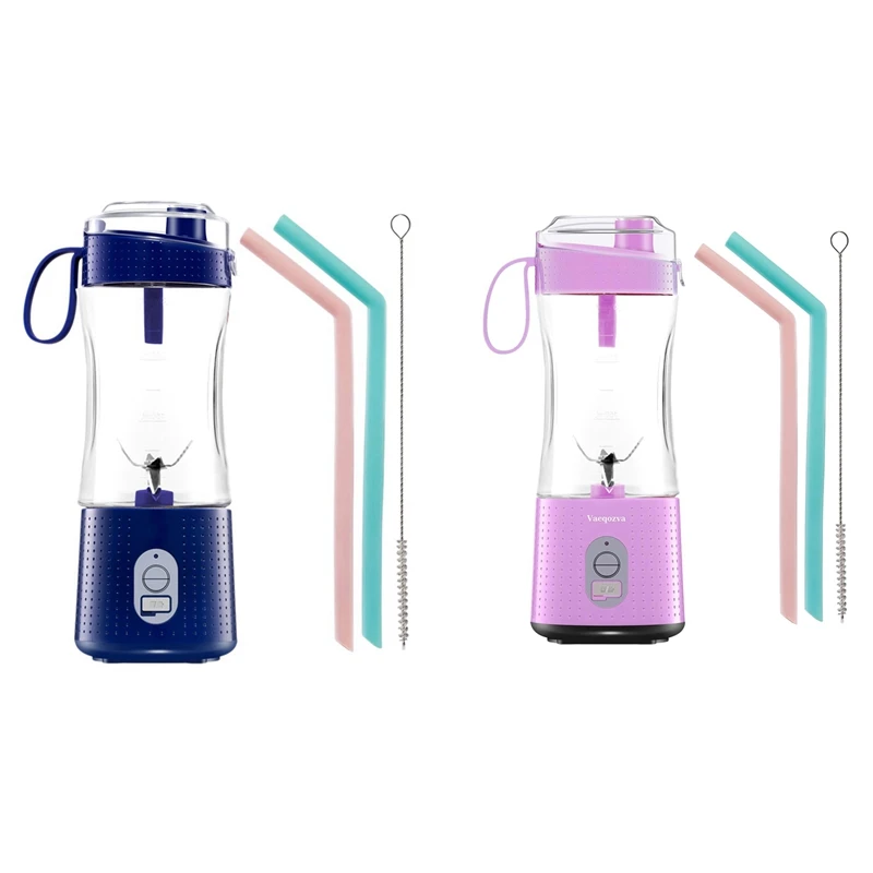 

Top Sale 2Set Electric Fruit Juicer Blender Portable USB Personal Babyfood Milk Smoothie Maker Mixer Cup,Purple & Navy Blue
