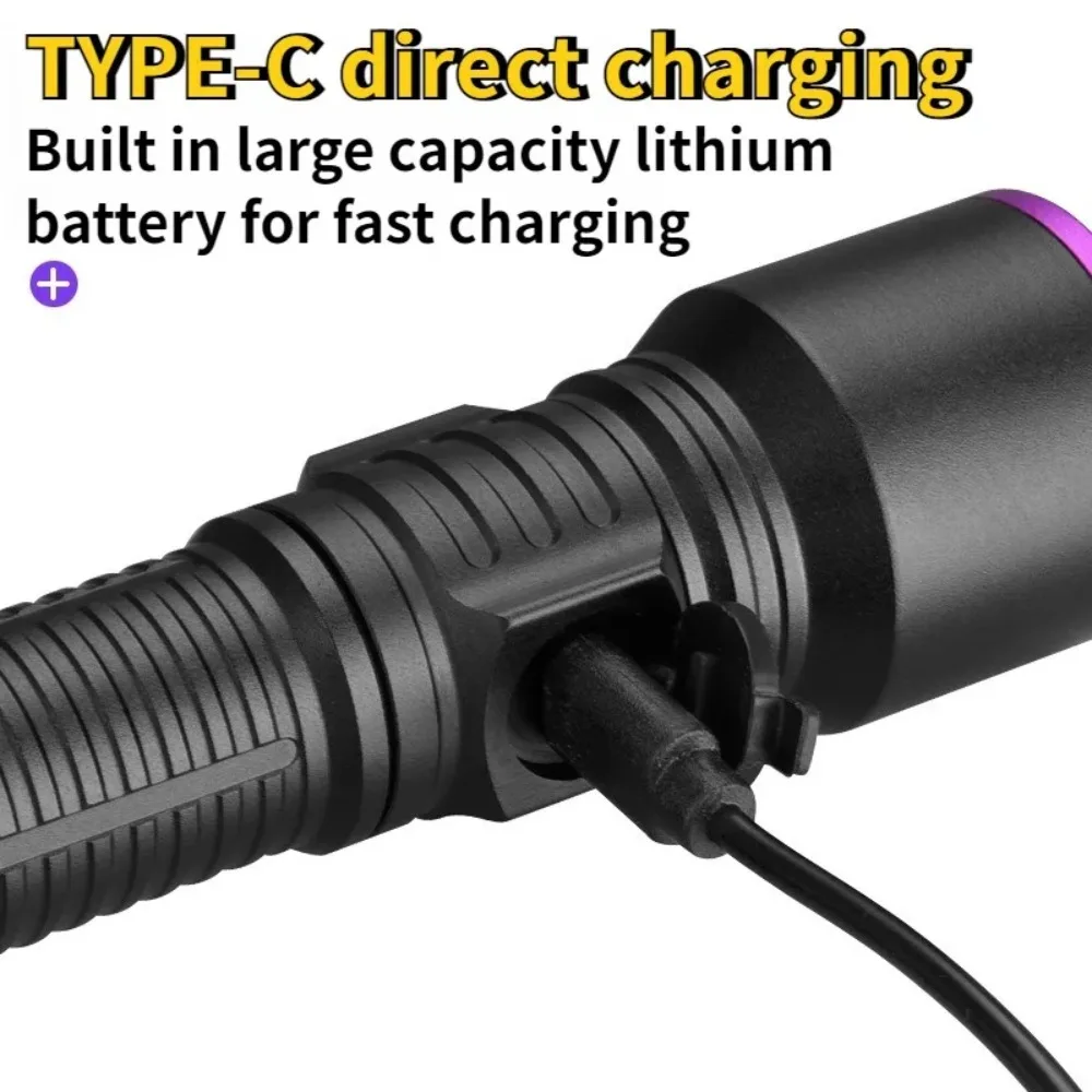 Фото 20 Вт УФ-черный свет 365 нм Лампа Вудса USB Перезаряжаемый светодиодный ультрафиолетовый фонарик с фильтром для домашних животных Мочи Камни Детектор денег с драгоценными камнями №3