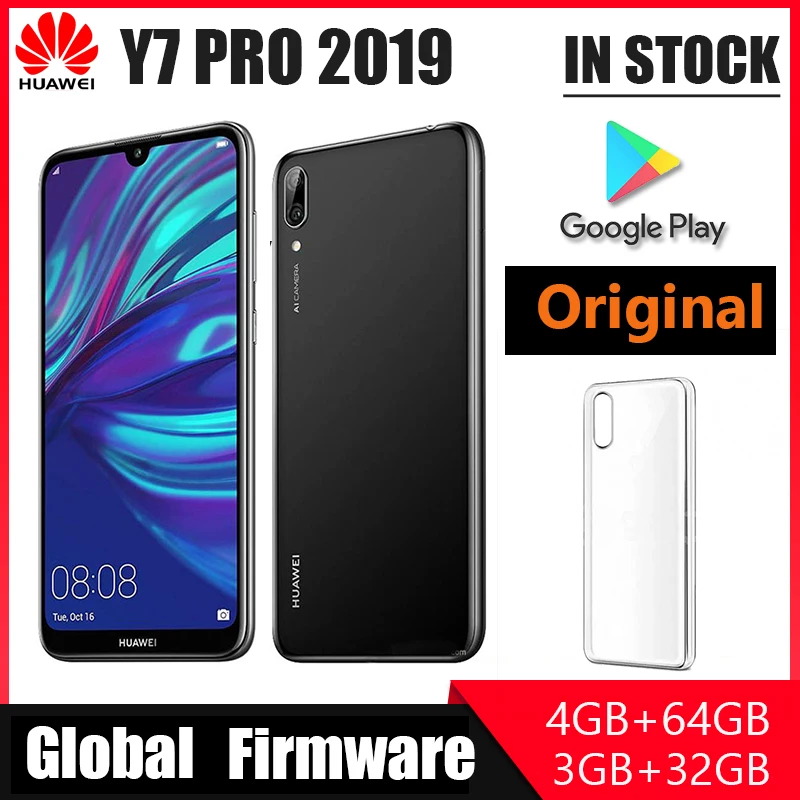 Оригинальный смартфон Huawei y7 pro 2019 сотовый телефон ОЗУ 6 ПЗУ Snapdragon 450 мобильный 4000