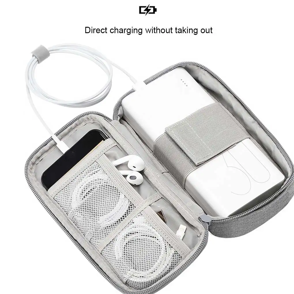 

Чехол для жесткого диска с молнией, мягкая дорожная сумка, сумки для хранения кабеля, цвет серый