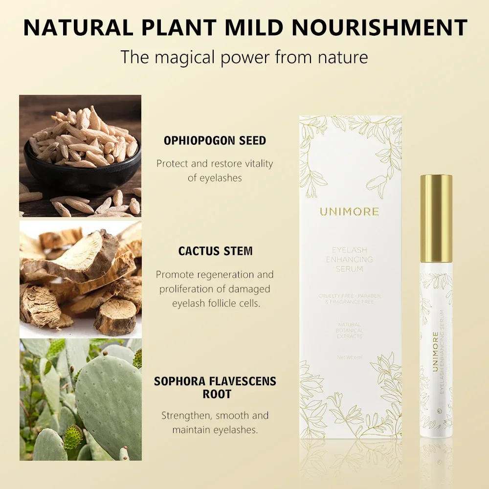 Унинимор Натуральная сыворотка для роста ресниц Быстрое удлинение Усилитель