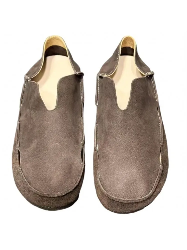 Туфли мужские дышащие с перфорацией мокасины из натуральной кожи без застежки