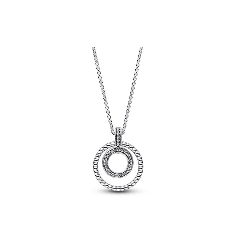 

100% 925 Sterling Silver Signature Pave Necklace For Women 2022 New Autumn Chain Pendant Necklace Gift Fine Jewelry Wholesale