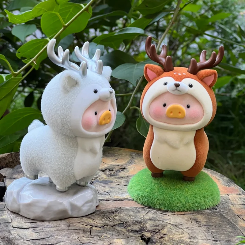 Фото Коллекционная фигурка Lulu The Piggy Animal Party 2 Series Blind Box: Лулу-свинка, оленёнок, пингвин, хамелеон. Аниме-фигурка-сюрприз, кукла-украшение, подарки. №3