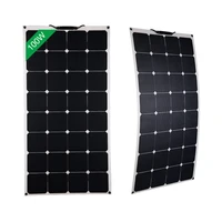 Wholesale 100W High Power Ultra Slim Light Weight PERC Flexible Solar Panels For RV Yacht 32 Mono Cells Solar Energy Kit