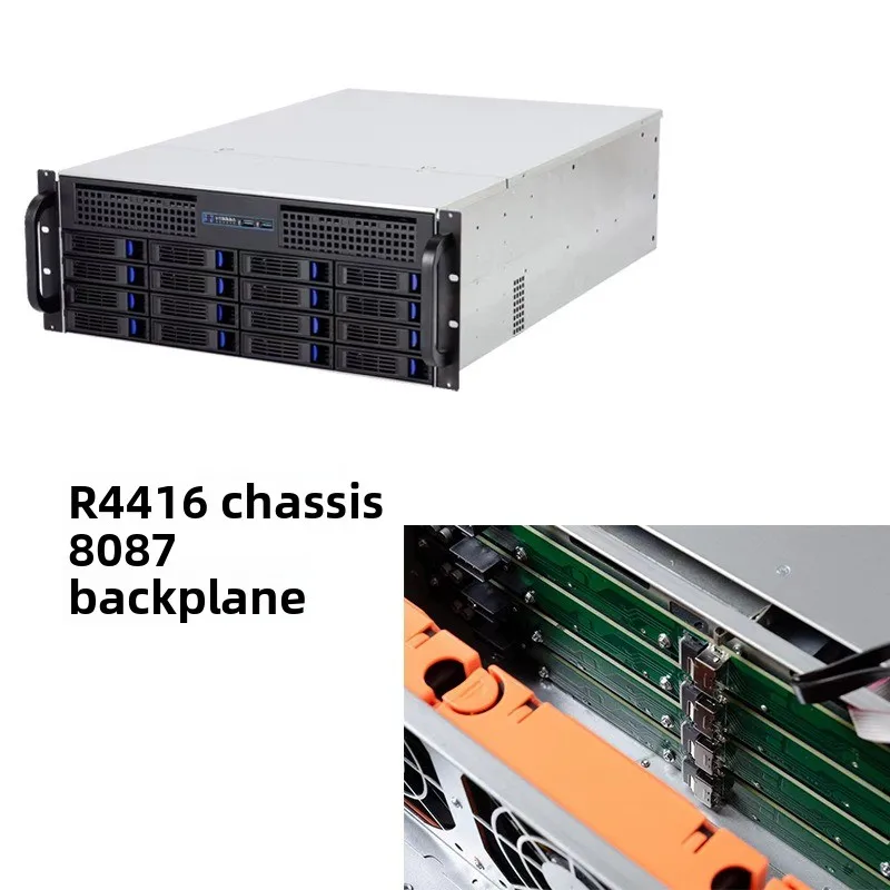 Фото Новый промышленный серверный корпус 4U-R4416 с возможностью горячей замены, 16 отсеков для жестких дисков, двухканальная материнская плата Xeon AI №4