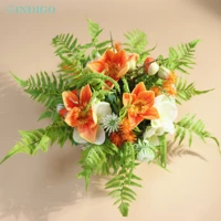 7 styles flower centerpiece 1 set diy 3 mins bonsai with pot artificial rose party customize table flower arrangment indigo