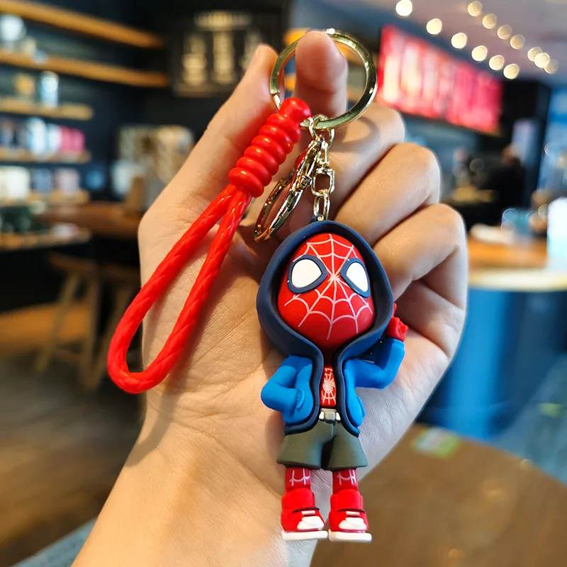 

Marvel Spider Man Cute Doll Pendant Action Figures Avengers Iron Man Captain America Keychain Bag Keyring Pendant Birthday Gifts