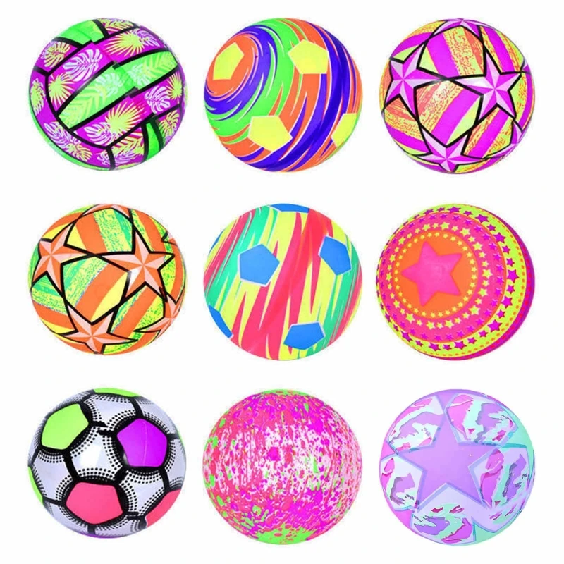 

D7YD Fitness Skipping Ball Toy Flashing Luminous Bouncy Football for w/ LED Flashing Light Sensory Novelty Gag Child Party Props