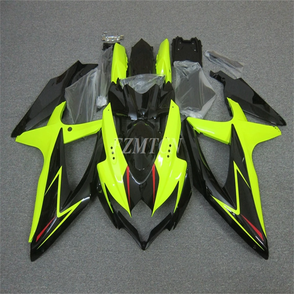 

4 подарка, литьевая форма, новый обтекатель из АБС-пластика, подходит для Suzuki GSX-R 600 750 K8 2008 2009 2010 08 09 10, набор кузовных работ, флуоресцентный