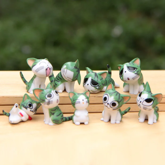 

9PCS/Set Cute Cat Ornaments Funny Mini Cats Miniatures Japanese Bell Cat Creative Home Decoration Desktop Model Birthday Gift