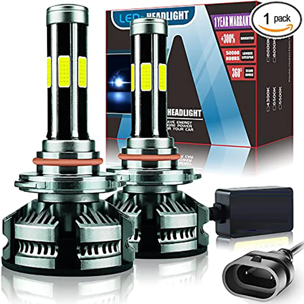 

Volodina 9005 9006 HB4 Led Headlight Bulbs Mini Size With 6 Sides DOB Chips 360 Degree Lighting10000LM 6000K Extremely Bright