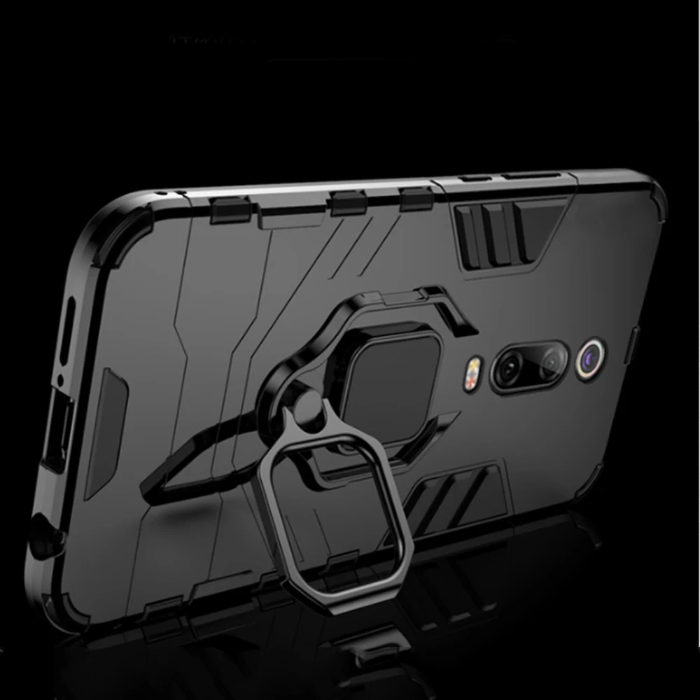 

For Xiaomi Mi 9t Pro Case Armor PC Cover Metal Ring Holder Phone Case For Redmi K20 K 20 Pro mi 9 t pro Cover Shockproof Bumper