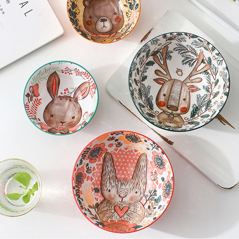 Миски для супа мультяшная миска еды бытовая стандартная одинарная лапша Милая