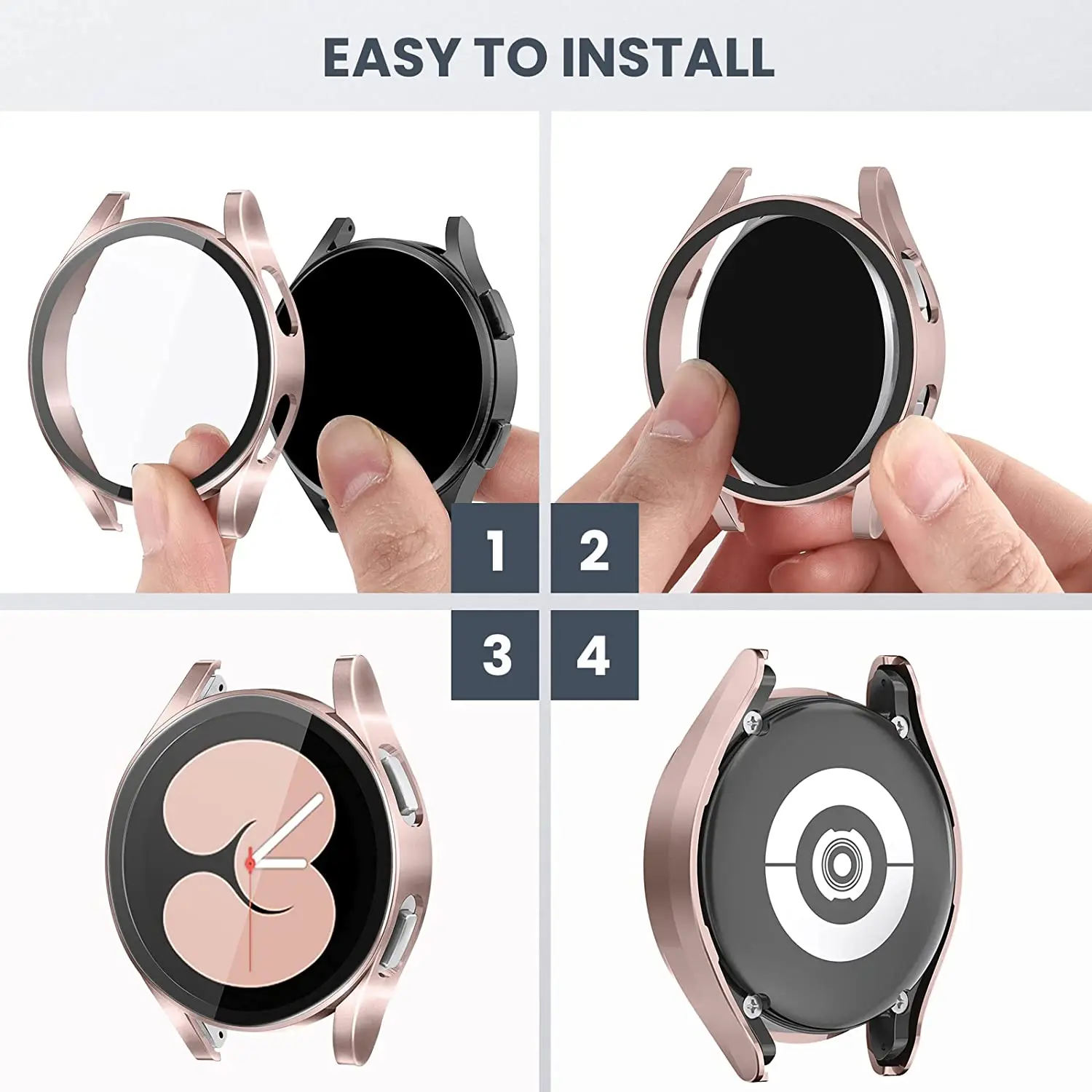 Стекло и чехол для samsung Galaxy watch 4 44 мм 40 аксессуары из поликарбоната универсальный