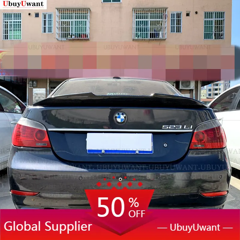 

For BMW 5 Series E60 M5 Carbon Fiber Spoiler 2004 2005 2006 2007 2008 2009 Rear Trunk Wing Lip Spoiler Decoration Car Styling