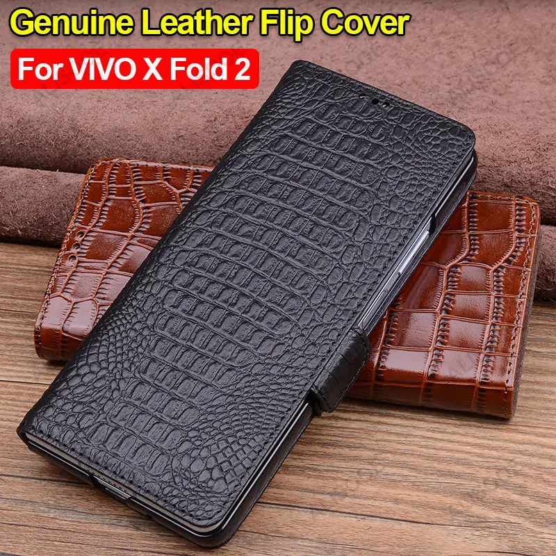 

Флип-чехол из натуральной кожи для VIVO X Fold 2 телефон флип кожаный защитный чехол для VIVO X Fold2 фотомагнитная застежка