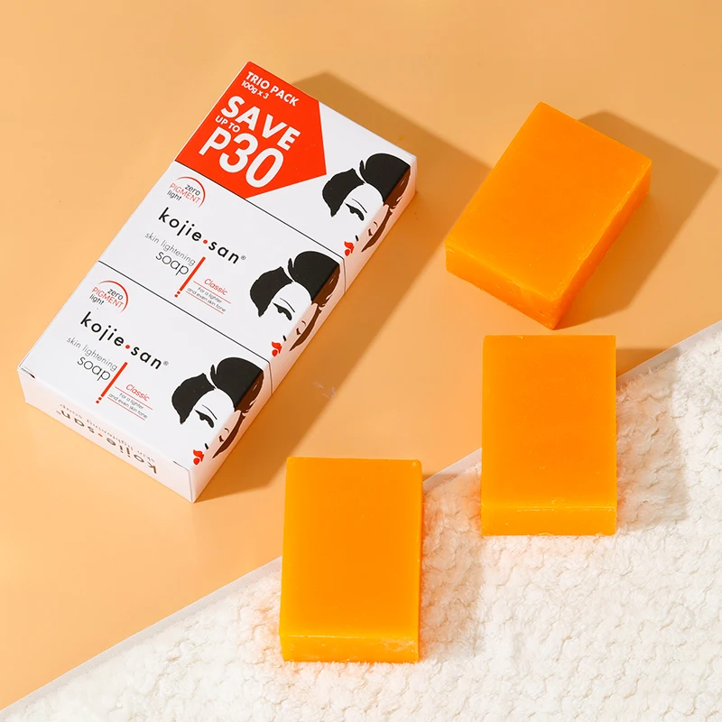 

Sdotter 100gx3 Kojie San Handmade Whitening Soap Skin Lightening Soap Bleaching Kojic Acid Glycerin Soap Deep Cleaning Brighten