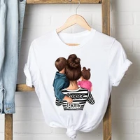 striped son daughter mom mother tee shirt lady clothes top short sleeve fashion tshirt summer female t women graphic t shirts