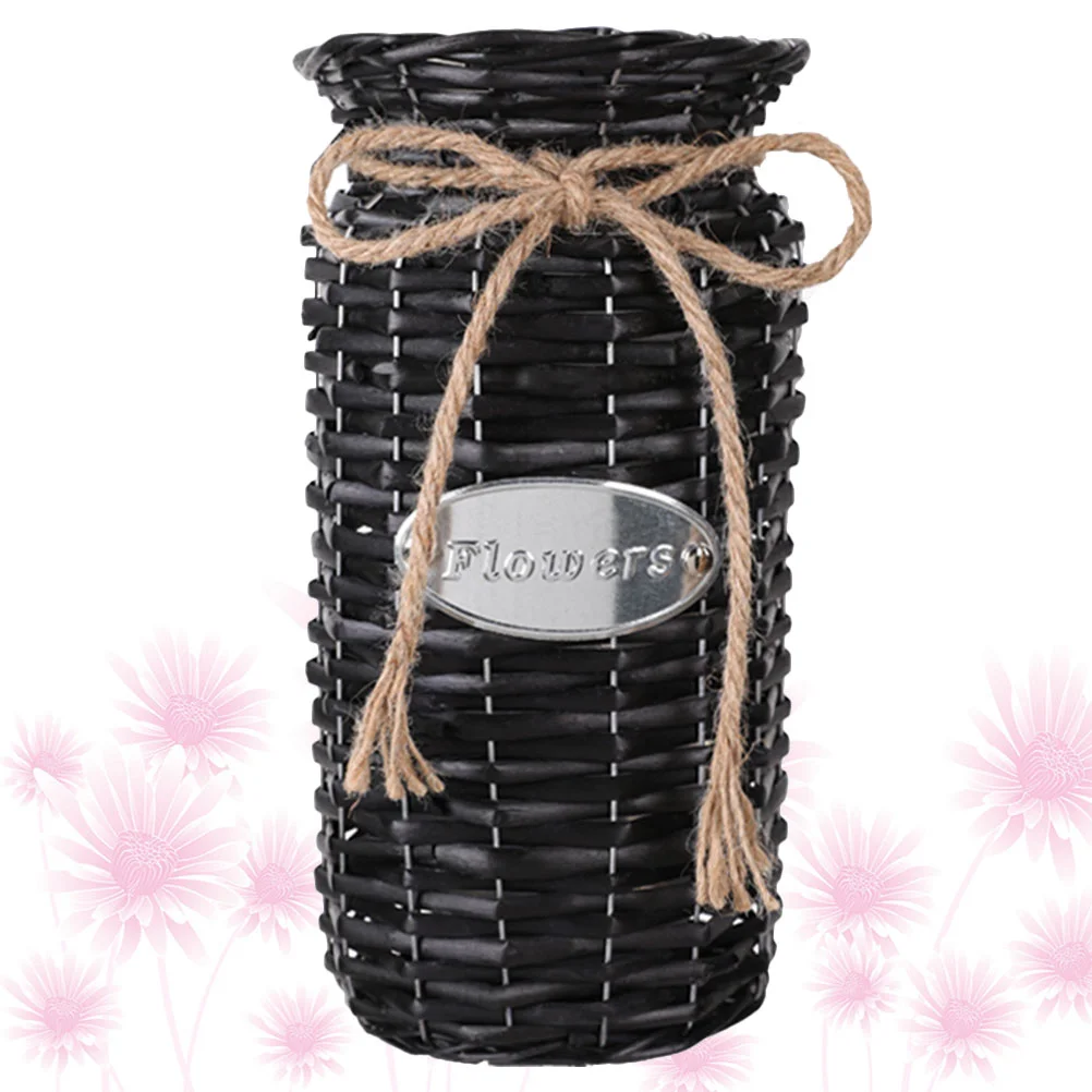

Vase Flower Basket Rattan Woven Wicker Rustic Vintage Vases Pot Planter Storage Decorative Seaweed Seagrass Farmhouse Country