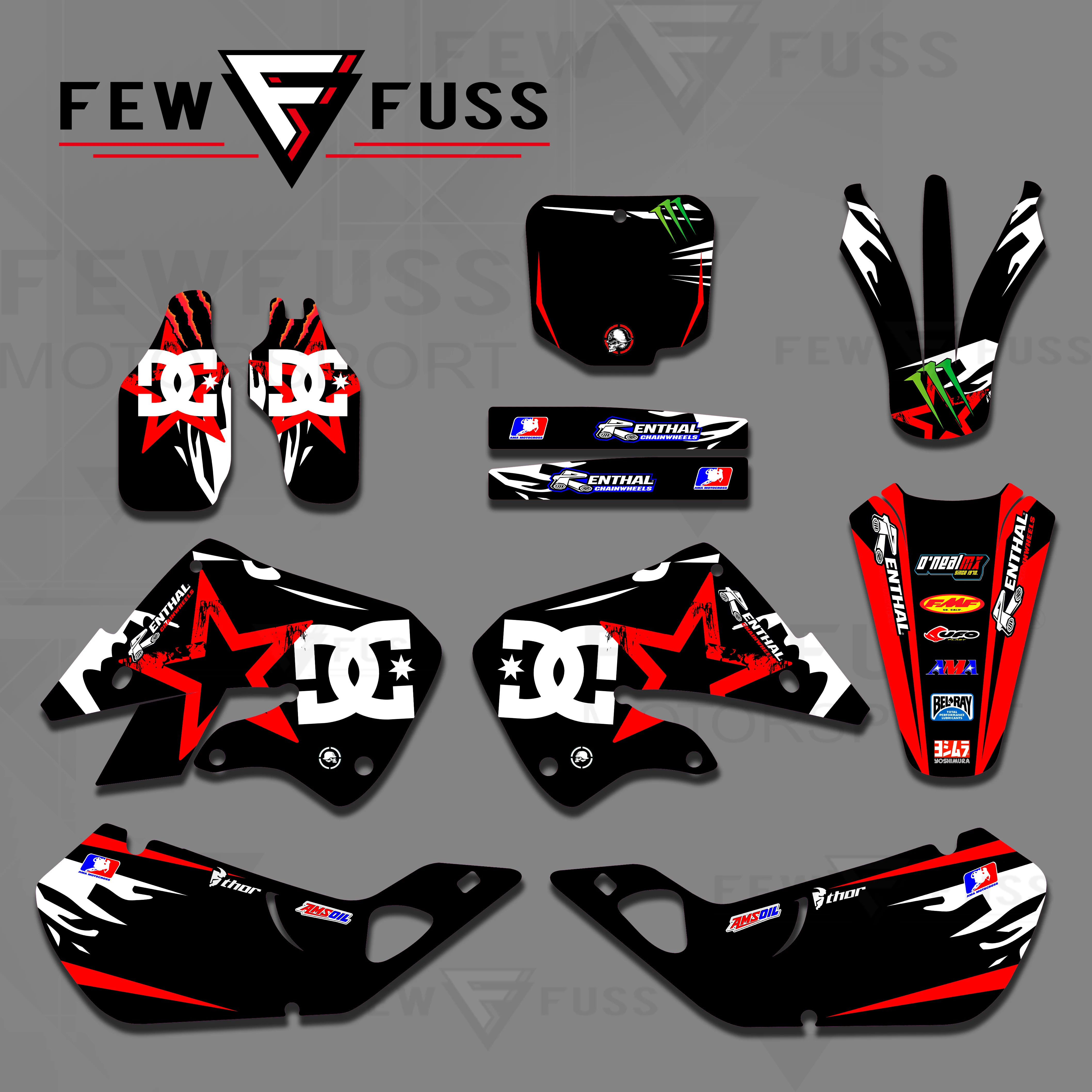 FEWFUSS New Style Red &White TEAM DECALS GRAPHICS & BACKGROUNDS Stickers For Honda CR125 CR250 1997 1998 1999 CR 125 250