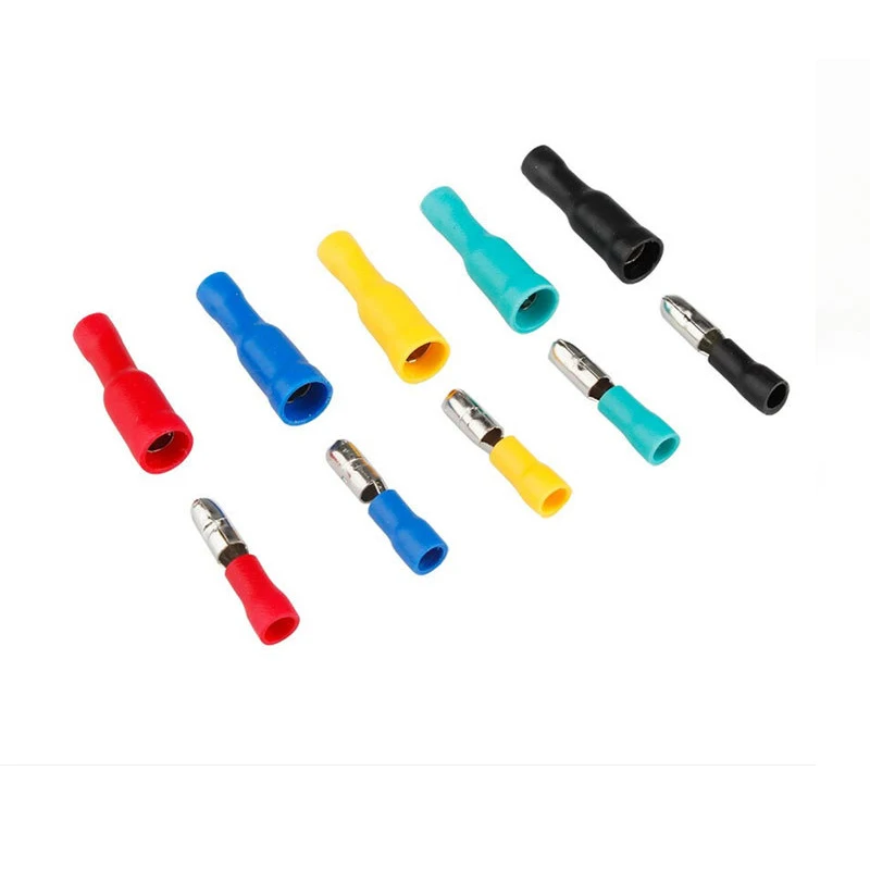 

50pcs FDD/MDD 6.3mm Insulated Terminals Wire Cable Female Male Electrical Crimp Connectors Bullet Terminal for Audio Wiring