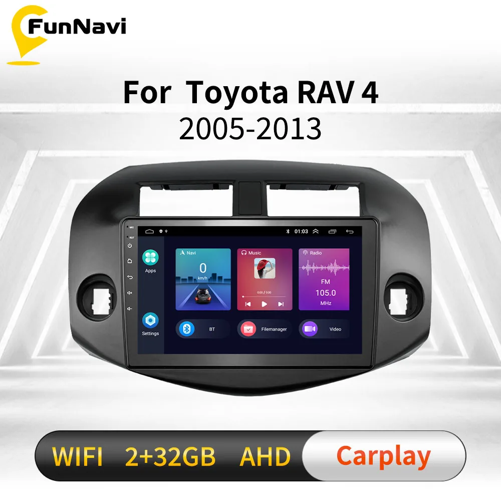 For Toyota RAV 4 RAV4 2005-2013 2 Din Car Radio Multimedia Video Player WIFI Navigation GPS  Android Head Unit with Frame Audio
