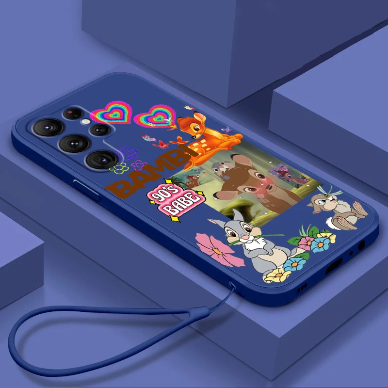 

Liquid Rope Cover Disney Fawn Bambi Cool Cute Phone Case For Samsung Galaxy S23 S22 S21 S20 FE S10 Plus Lite Ultra 5G Funda