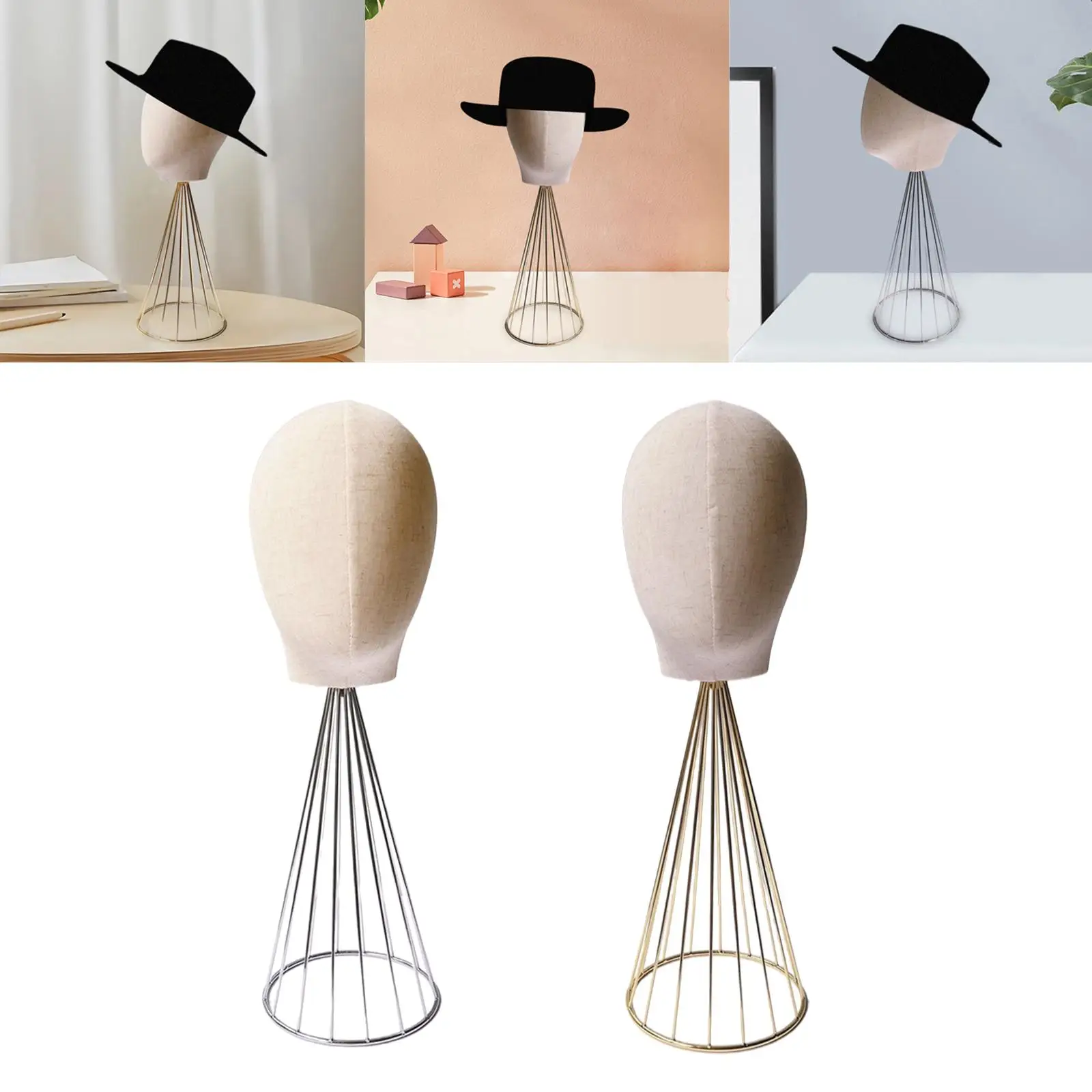 

Mannequin Head with Metal Base Headsets Glasses Wigs Dispaly Retail Shop Hairdressing