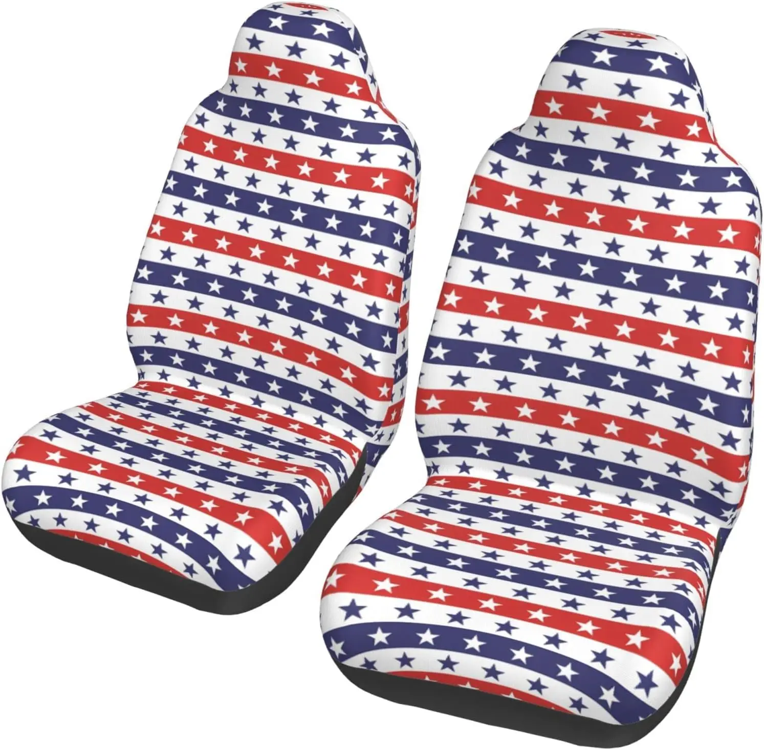 

American Flag Stars White Blue Red Stripes 2 Pcs Car Seat Covers Set Vehicle Front Seat Protector Accessories Protetors Car