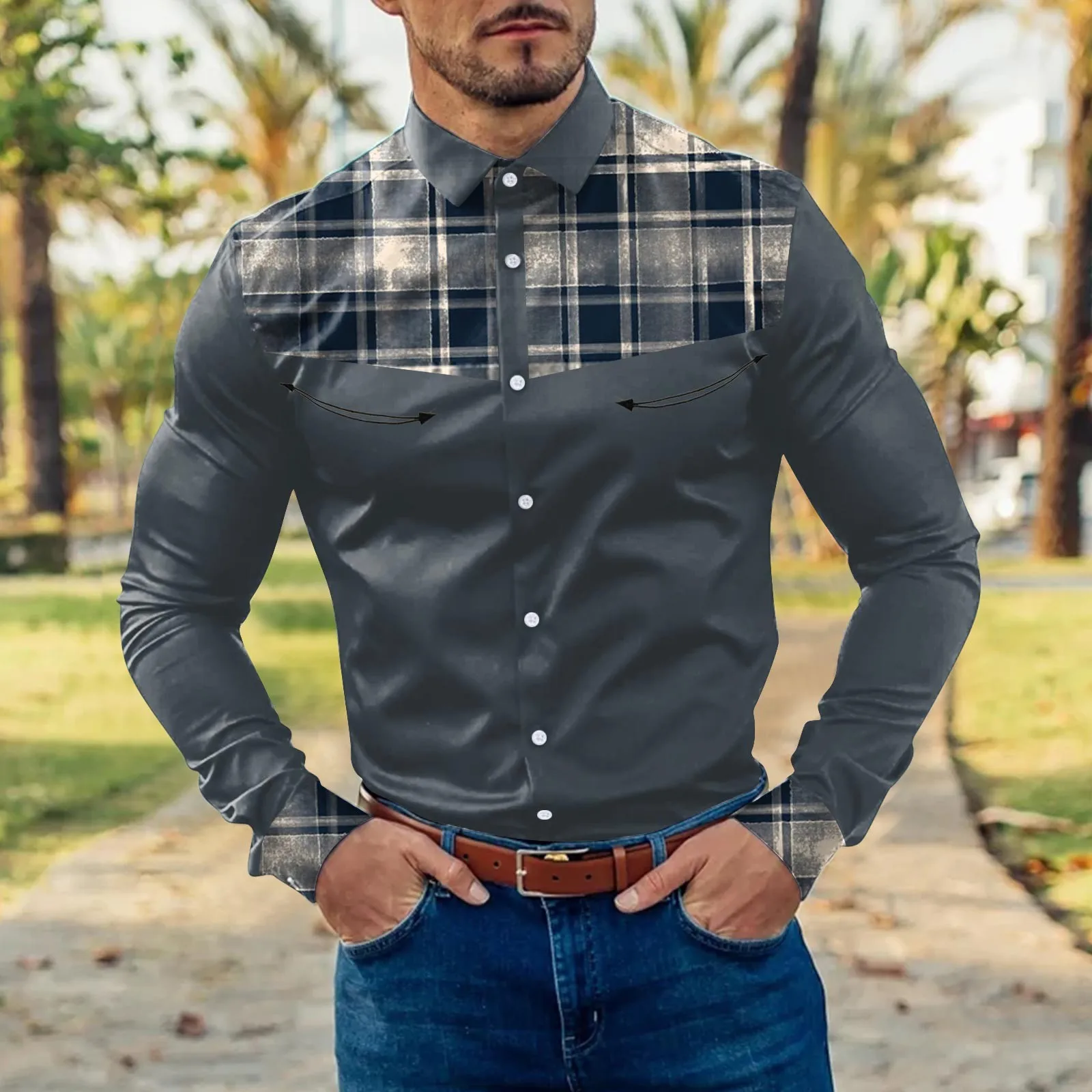 

Боди мужское с отворотами, длинным рукавом и манжетами на пуговицах