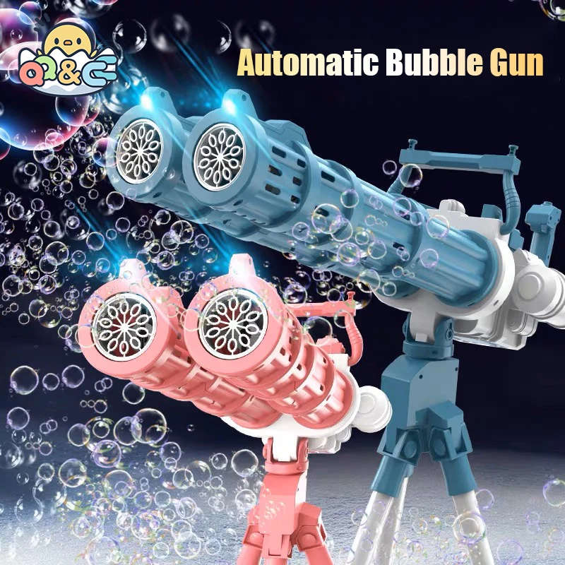

Automatic Bubble Gun Rocket Double-tube Outdoor Blowing Bubbles Machine Bubble Toys for Kids Water Pomperos Childrens Day Gifts