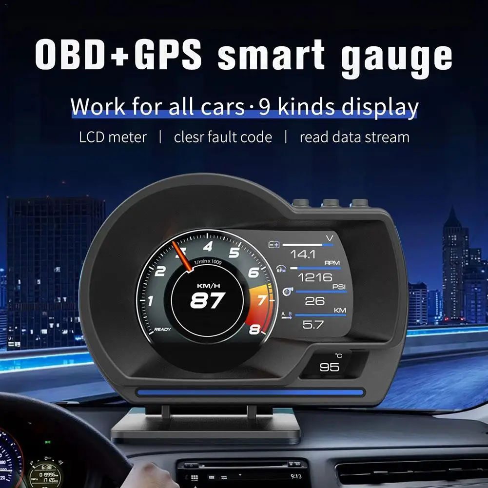 OBD GPS HUD P24 Автомобильный дисплей бортовой компьютер цифровой спидометр