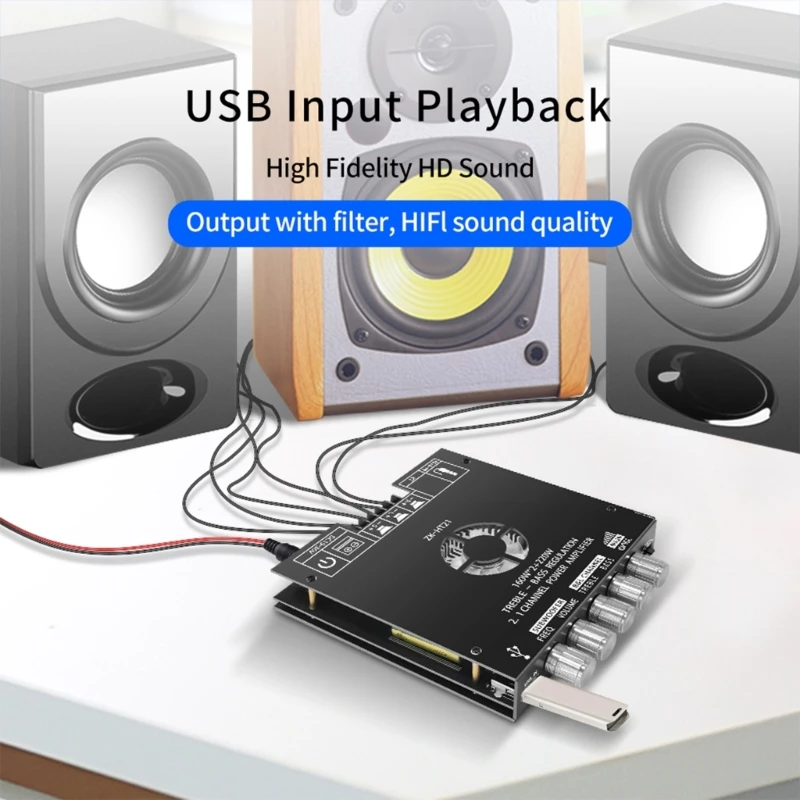 

ZK-HT21 BT5.0 Digital Amplifier Module with TDA7498E Control Power Module 2.1CH