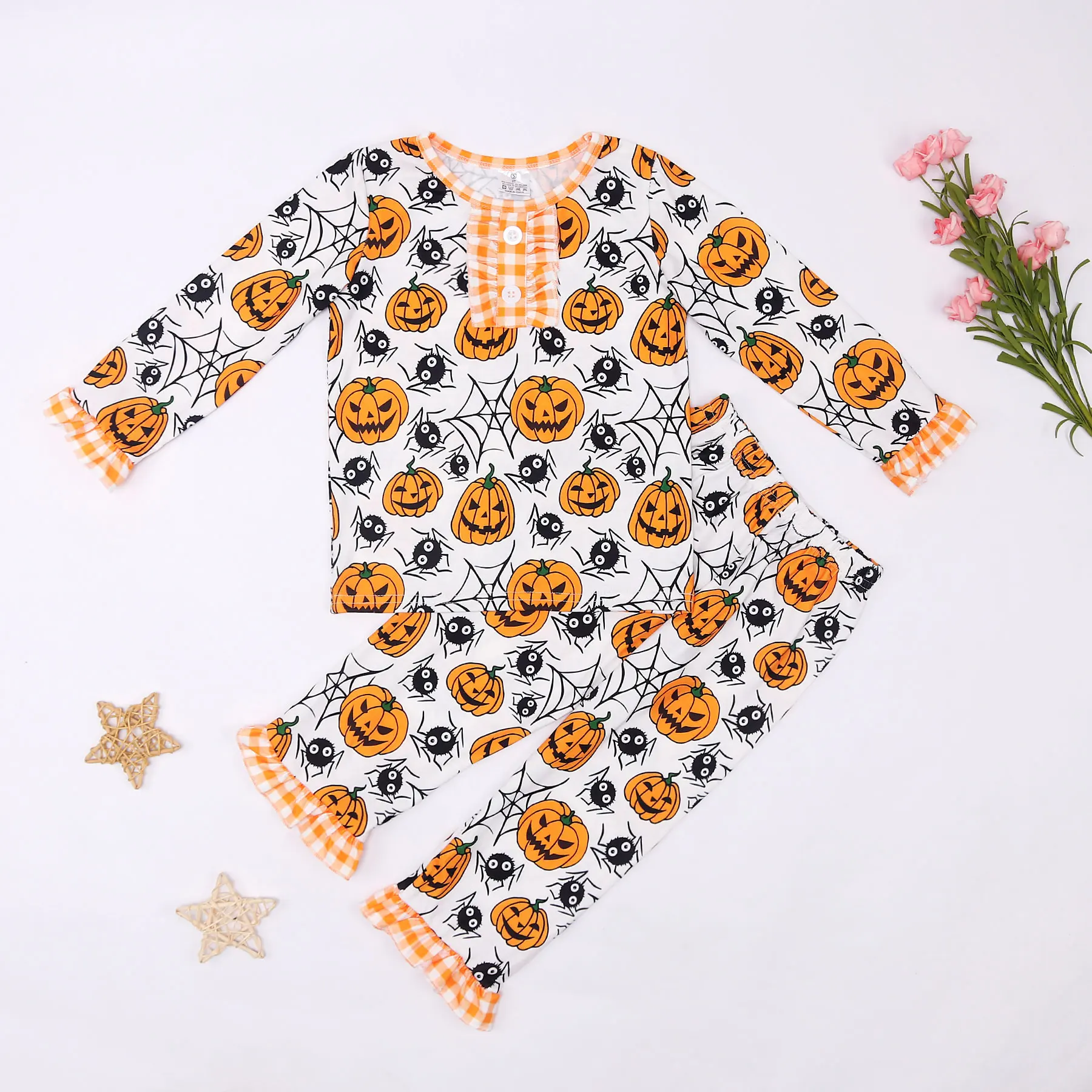 Детская Хлопковая футболка с длинным рукавом круглым вырезом