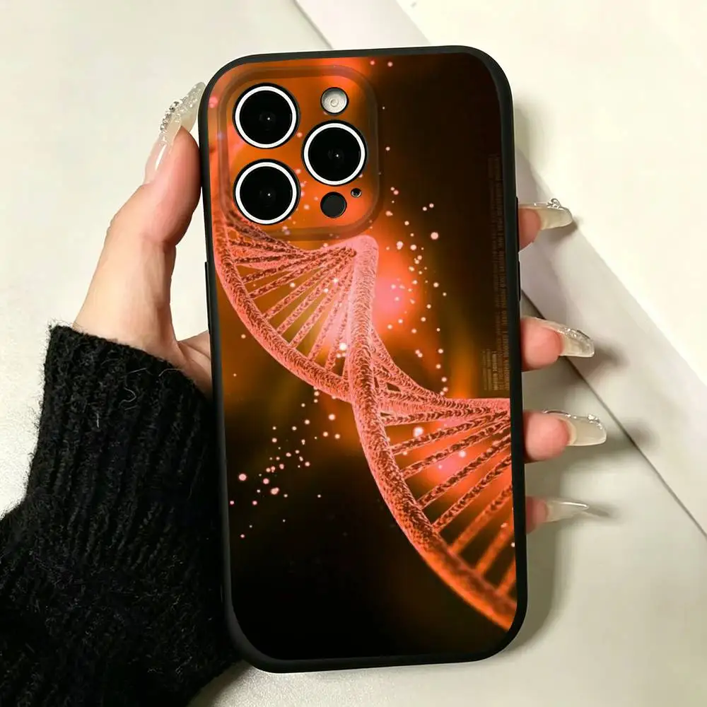 Фото Чехол для телефона с дизайном двойной спирали ДНК для iPhone 17, 16, 15, 14, 13, 12, 11 Pro Max, 17 Air, 16E, XR, 7, 8 Plus, SE2, черный №5