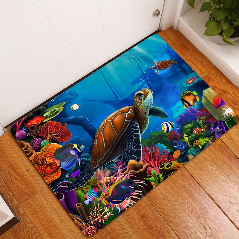3D Ocean World ковер с изображением рыбок кухонный коврик входной дверной Домашний