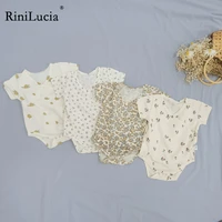 rinilucia newborn kid baby boys girls clothes summer short sleeve romper print cute cotton jumpsuit lovely infant body suit
