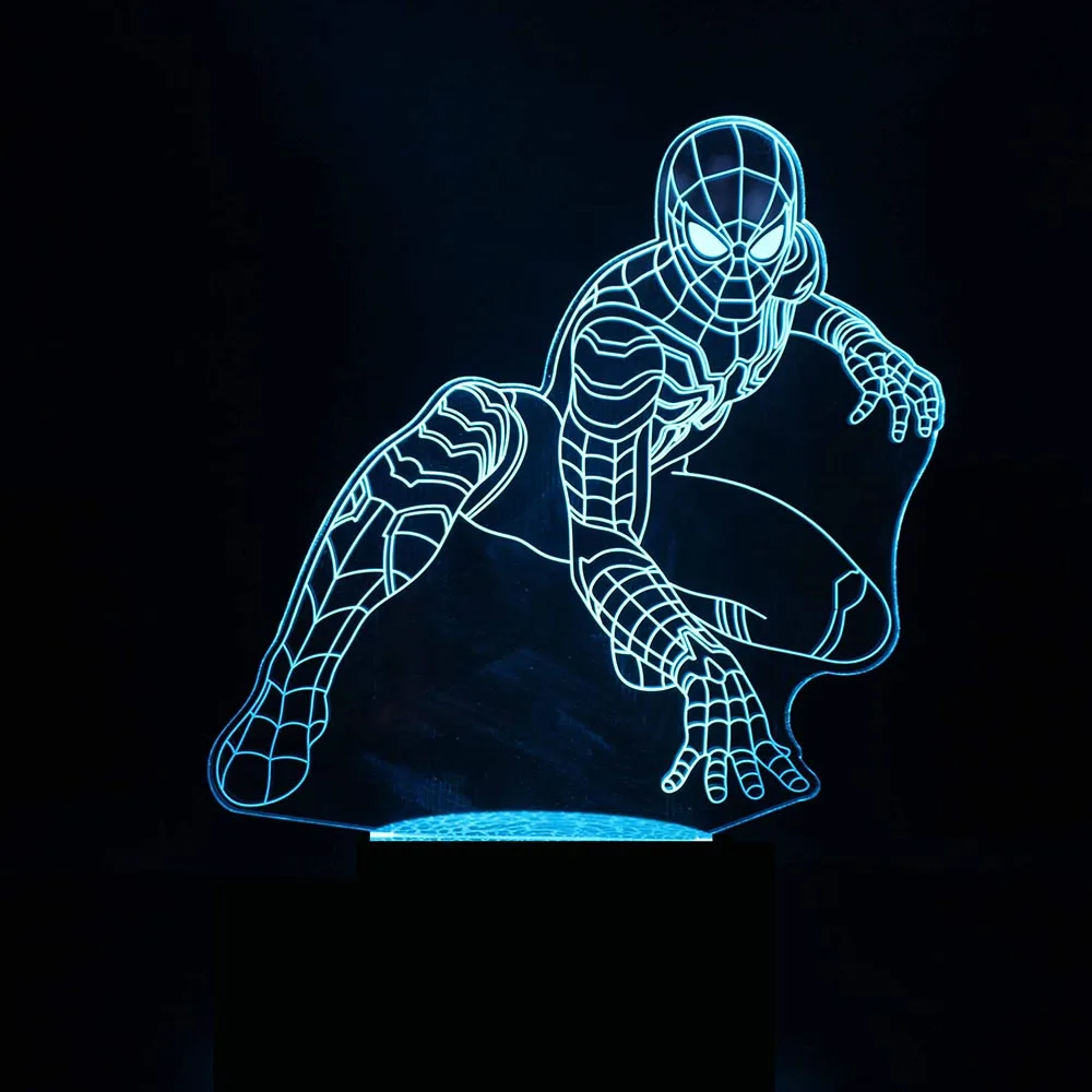 3d-фигурка Человека-паука Marvel акриловая пластина для светящегося ночника декор